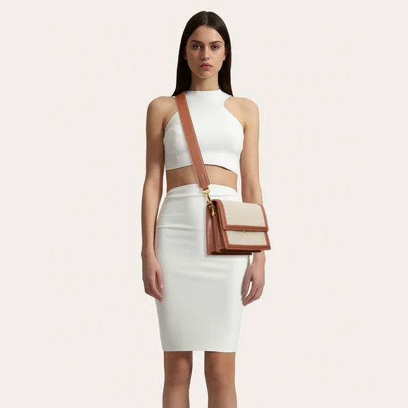 JW PEI Mini Flap Crossbody - Beige Canvas - Picture 2 of 7